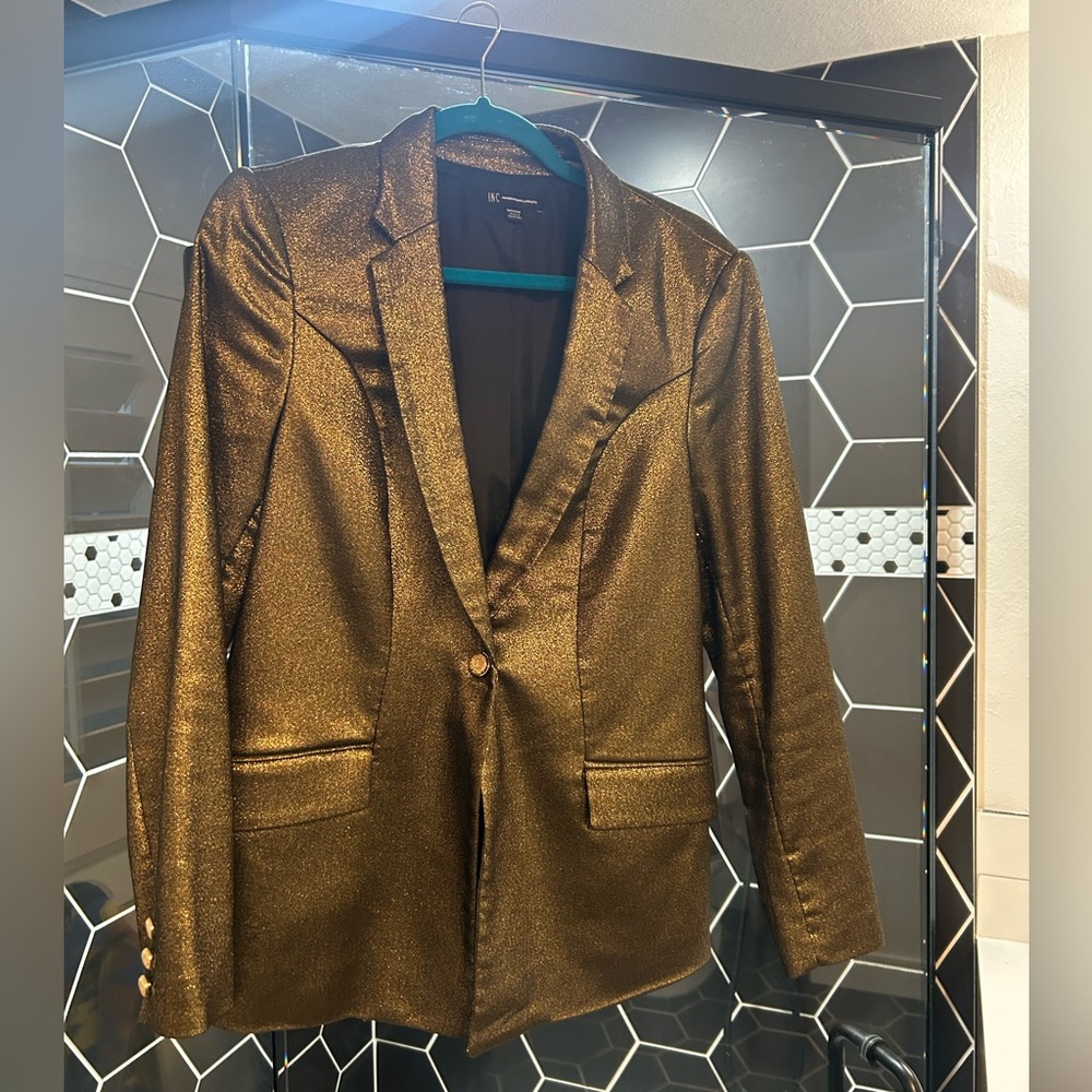 INC Gold Shimmer Blazer